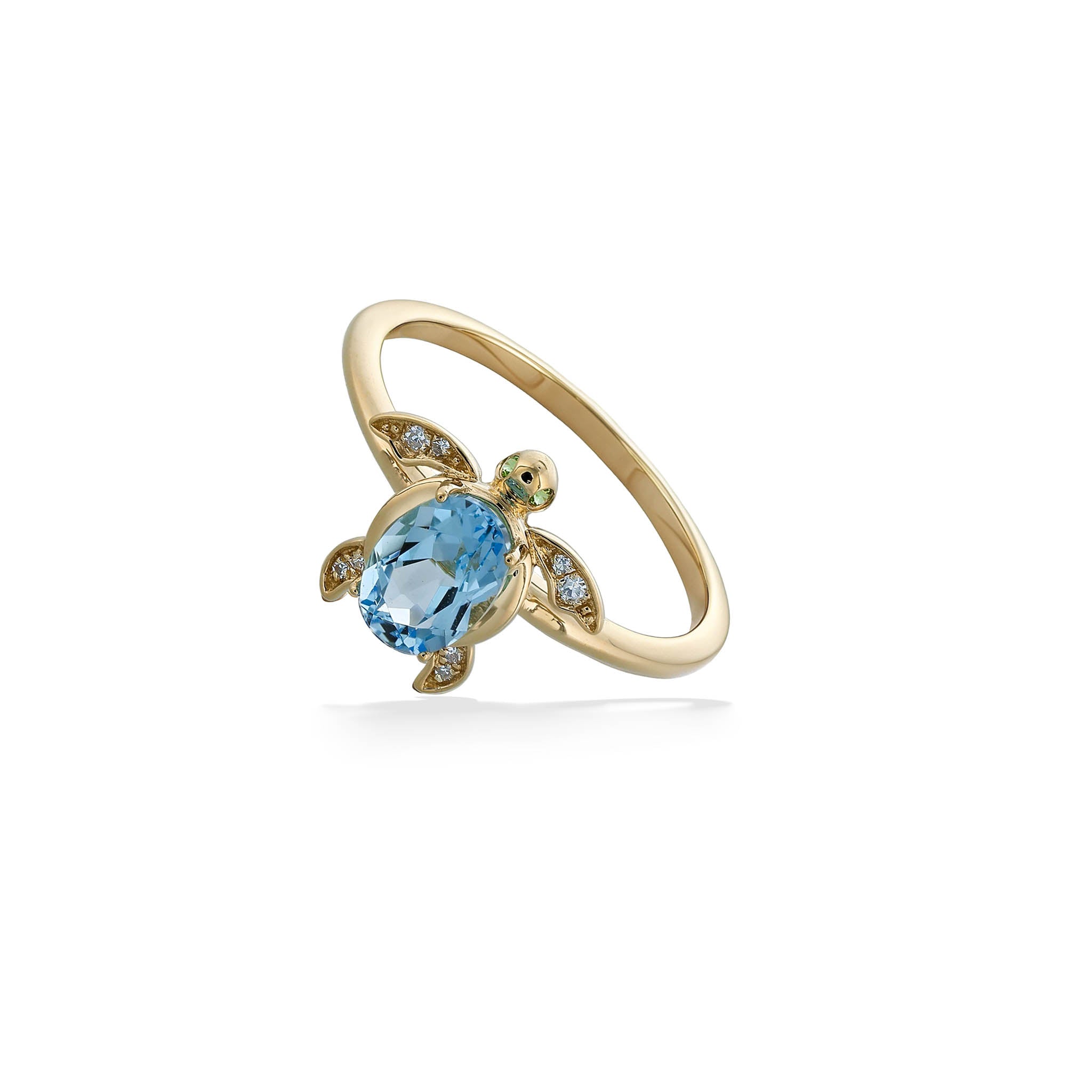 9ct Yellow Gold London Blue Topaz & Diamond Ring from Colin Campbell & Co  Online